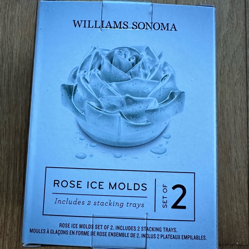 NWT Williams Sonoma Rose Ice Molds. Set of 2